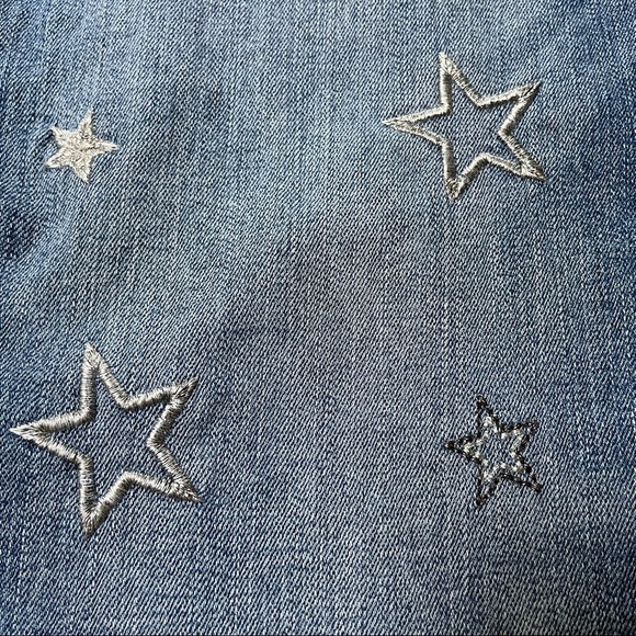 HUDSON riley  faded crop relaxed straight jeans with stars embroidered - Picture 8 of 12
